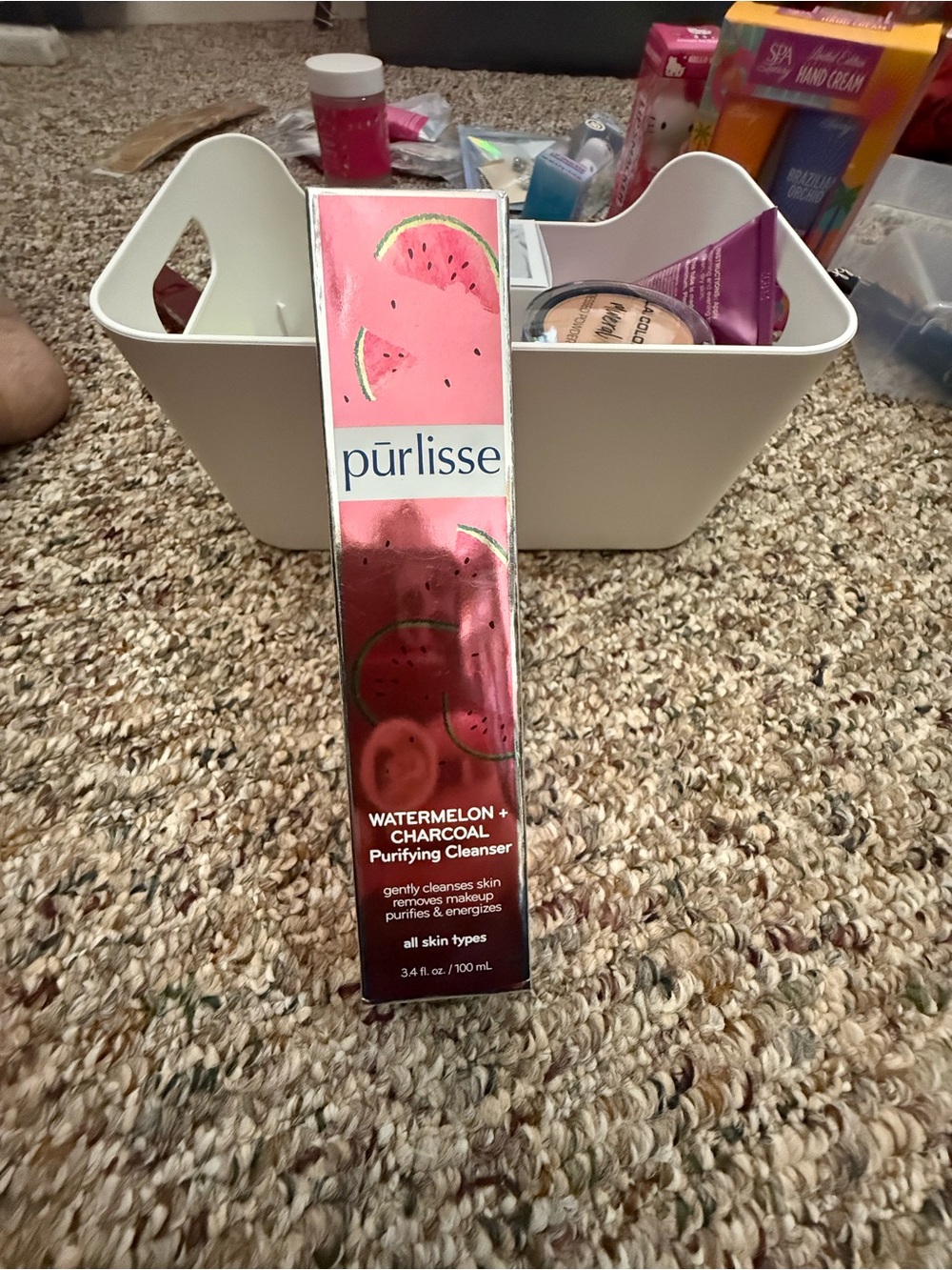 purlisse Watermelon + Charcoal Purifying Cleanser - Pink and Green Accents